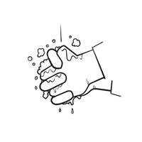 doodle hand getrokken wassen hand illustratie pictogram symbool geïsoleerde background vector