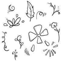 doodle bloem plant bladeren illustratie vector hand getrokken stijl