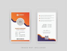 schone minimalistische zakelijke identiteitskaart met oranje kleur vector