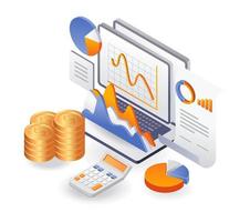 financiële analysegegevens over bedrijfsresultaten van investeringen vector