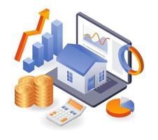 inkomensanalyse van woninginvesteringen vector