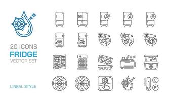 koelkast lineaire pictogram set vectorillustratie vector