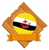 Vlag van Brunei op een houten bord vector