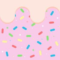 naadloos patroon met kleurrijk hagelslag. snoep, donut glazuur, ijs room top vector