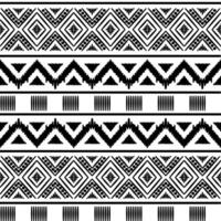 naadloos etnisch patroon. handgemaakt. horizontaal strepen. zwart en wit afdrukken voor uw textiel. illustratie. vector
