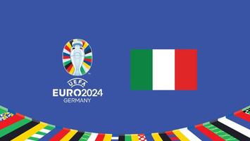 euro 2024 Italië embleem vlag teams ontwerp met officieel symbool logo abstract landen Europese Amerikaans voetbal illustratie vector