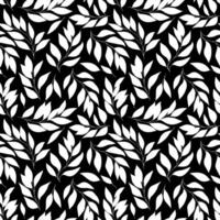 naadloos bladeren zwart en wit vector