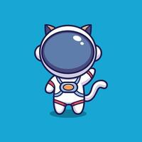 grappig illustratie van kat astronout vector