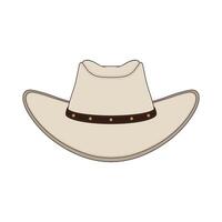 kinderen tekening tekenfilm illustratie cowboy hoed icoon geïsoleerd Aan wit vector