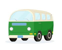 grappig oud retro stijl groen wijnoogst klassiek auto icoon kunst. sjabloon ontwerp. vlak illustratie geïsoleerd Aan wit achtergrond vector