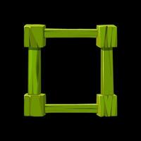 houten spel kader of grens. groen plank en paneel voor 2d spel koppel ontwerp en ui element. vector
