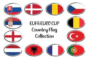 eufa euro kop land vlag sticker vector