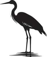 reiger silhouet illustratie wit achtergrond vector