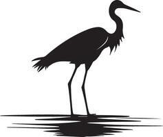 reiger silhouet illustratie wit achtergrond vector