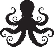 Octopus silhouet illustratie wit achtergrond vector