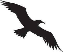 albatros silhouet illustratie wit achtergrond vector