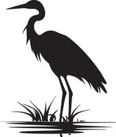 reiger silhouet illustratie wit achtergrond vector