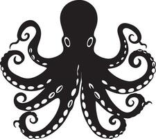 Octopus silhouet illustratie wit achtergrond vector