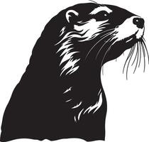 Otter silhouet illustratie wit achtergrond vector