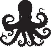 Octopus silhouet illustratie wit achtergrond vector