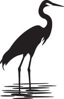 reiger silhouet illustratie wit achtergrond vector