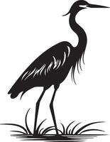 reiger silhouet illustratie wit achtergrond vector