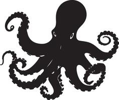 Octopus silhouet illustratie wit achtergrond vector