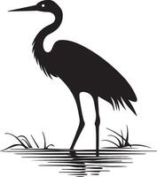 reiger silhouet illustratie wit achtergrond vector