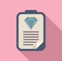 diamant klembord icoon vlak . lening geld belasting vector