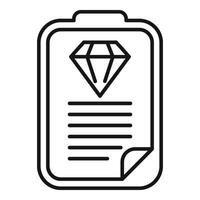 diamant klembord icoon schets . lening geld belasting vector