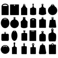 snijdend bord icoon set. keuken illustratie teken verzameling. voedsel symbool of logo. vector