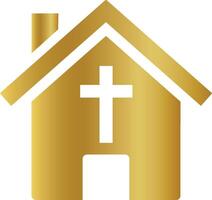 gouden kerk goud kruis icoon goud kerk vector