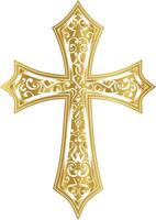 christen kruis keltisch kruis kruisbeeld, christen kruis, Christendom, goud, gouden kruis vector