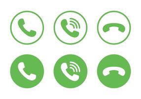 telefoon, telefoon, handset icoon reeks in vlak stijl vector