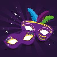 mardi gras maskers veren vector ontwerp