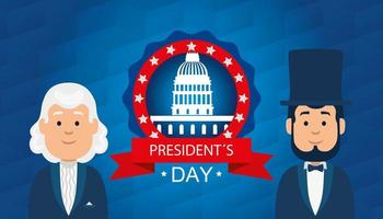 mannen avatars tekenfilms van usa happy presidents day vector design