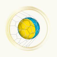 Palau scoren doel, abstract Amerikaans voetbal symbool met illustratie van Palau bal in voetbal netto. vector
