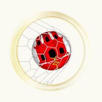 Gibraltar scoren doel, abstract Amerikaans voetbal symbool met illustratie van Gibraltar bal in voetbal netto. vector