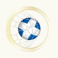Schotland scoren doel, abstract Amerikaans voetbal symbool met illustratie van Schotland bal in voetbal netto. vector