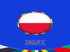 Polen vlag voor 2024 Europese Amerikaans voetbal toernooi, nationaal team teken. vector