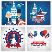 mannen avatars tekenfilms van usa happy presidents day vector design