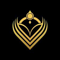 goud juweliers winkel logo kunst illustratie met een perfect elegant modern vorm vector