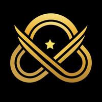 goud juweliers winkel logo kunst illustratie met een perfect elegant modern vorm vector