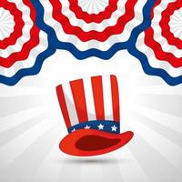 hoed van de usa happy presidents day vector design