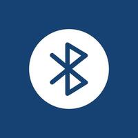 de Bluetooth logo Aan een blauw achtergrond vector