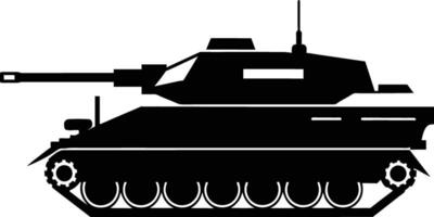 zwart tank silhouet Aan wit achtergrond vector