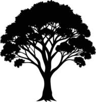 zwart gom boom silhouet Aan wit achtergrond vector