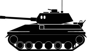 zwart tank silhouet Aan wit achtergrond vector