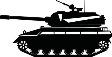 zwart tank silhouet Aan wit achtergrond vector