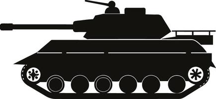 zwart tank silhouet Aan wit achtergrond vector